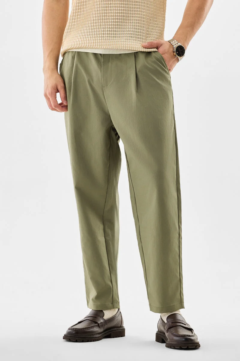 سنيتش بنطلون واسع زيتوني